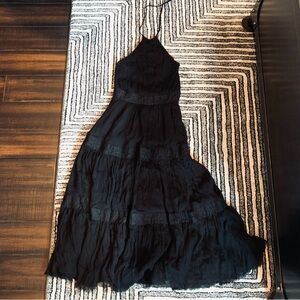 Catherine Malandrino Black Silk Halter Dress